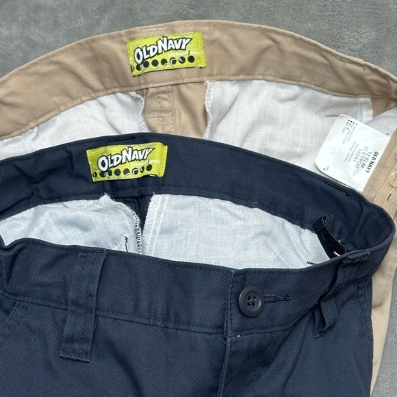 Bundle Boys Slim Pants Beige 12 Slim Navy 14 Slim adjustable Elastic Waistband - Picture 2 of 10